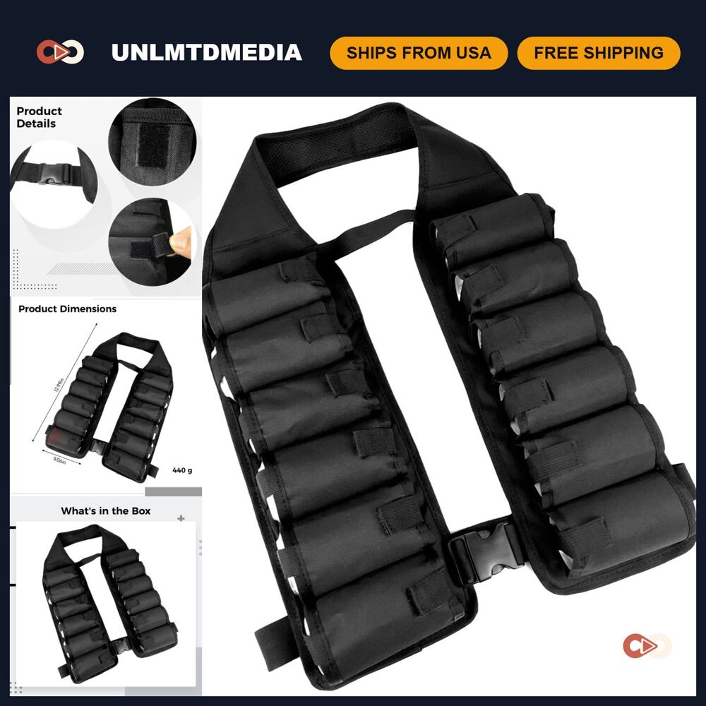 Adjustable Tactical Beer Belt Holder Vest - 12 Can Beverage Carrier Sling, Quick